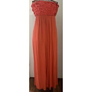 Soma Coral Orange Maxi Dress with Petal Bodice